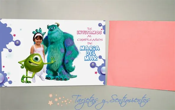 Tarjetas de invitación de Monster INC - Imagui