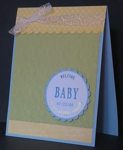 Invitaciones: Invitación verde, amarillo y azul para baby shower