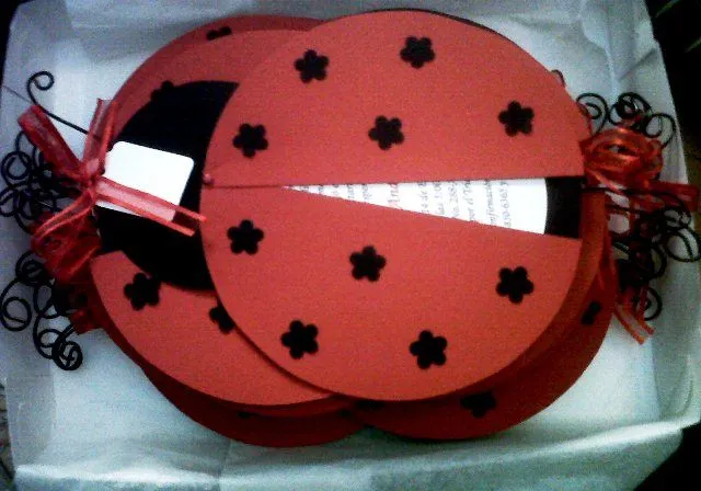 Como hacer invitaciones de Ladybugs - Imagui