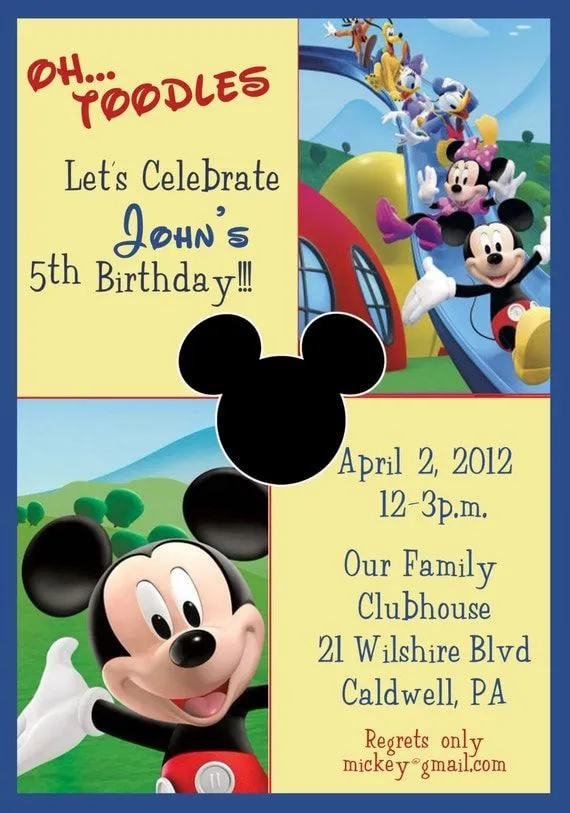 Invitaciones de Mickey Mouse Clubhouse cumpleaños por CMLDesigns