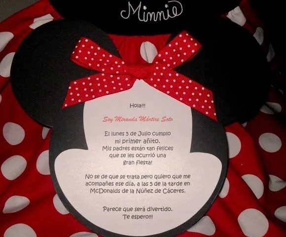 Molde para invitaciónes de Minnie Mouse - Imagui