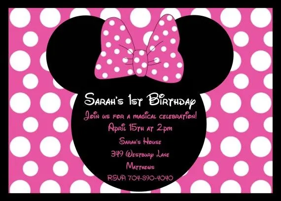 Invitaciones De Minnie Mouse Gratis | Girls CT Minnie Mouse Polka ...