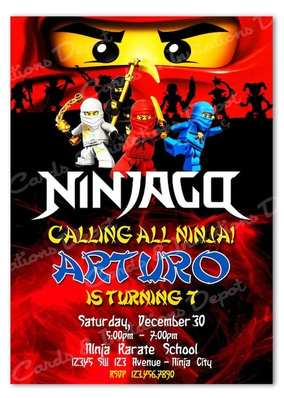 Invitaciones de NINJAGO, ayuda por favor!!!!