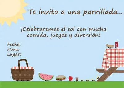 Invitaciones para tus parrillas y picnics en casa | Fiesta101