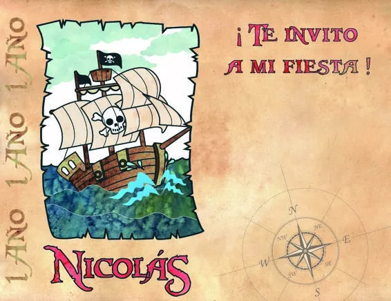 Invitaciones de piratas para cumpleaños - Imagui