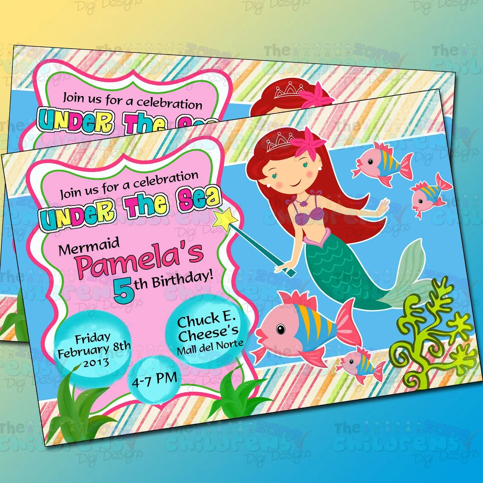 Invitaciones de la Princesa Ariel - Imagui