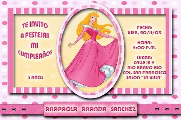 Invitaciones de cumpleaños para imprimir gratis de princesas - Imagui