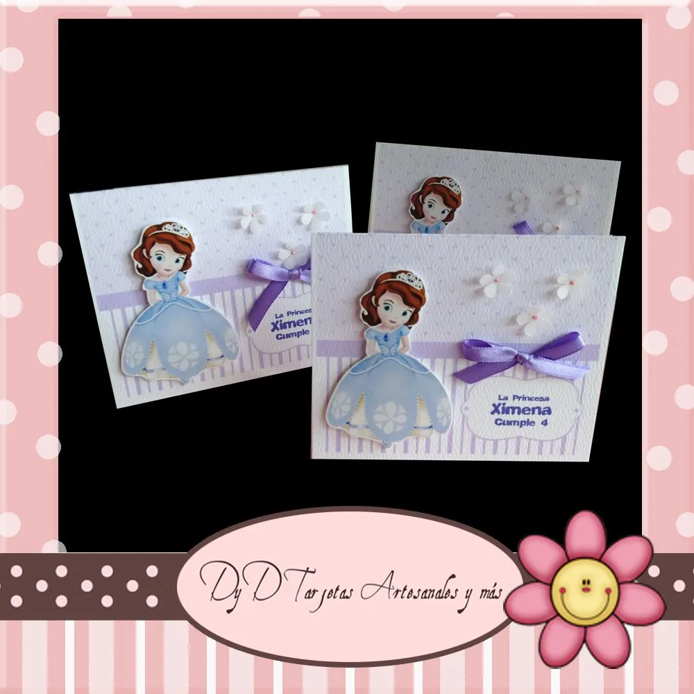 Invitaciones princesita Sofía cumpleaños niña en FB DyD Tarjetas ...