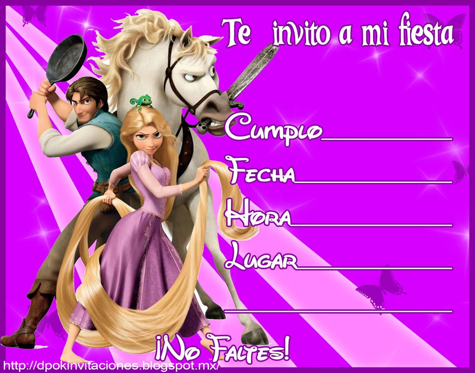 Invitaciones personalizadas de Rapunzel gratis para imprimir - Imagui