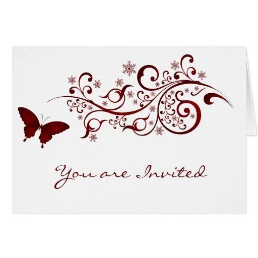 Invitaciones rojas del boda de la mariposa tarjetón | Zazzle