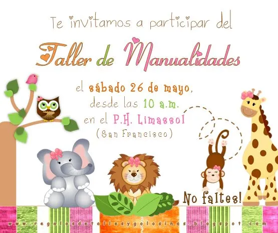 Tarjetas de invitación de safari bebé - Imagui