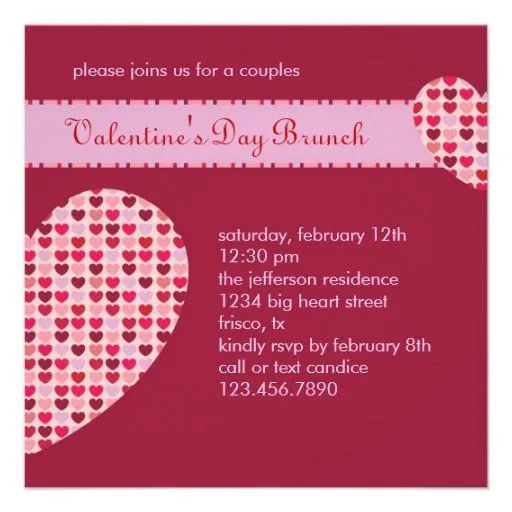 Invitación del el día de San Valentín de Zazzle.