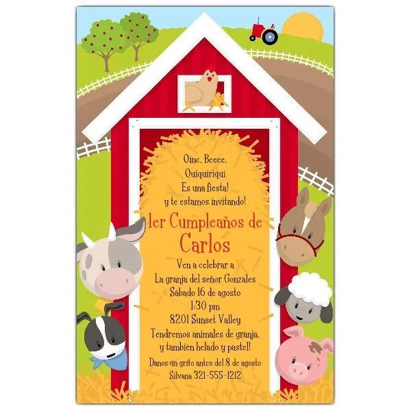 Invitaciones Con Tema De Granja | Fiesta de dos años!! | Pinterest