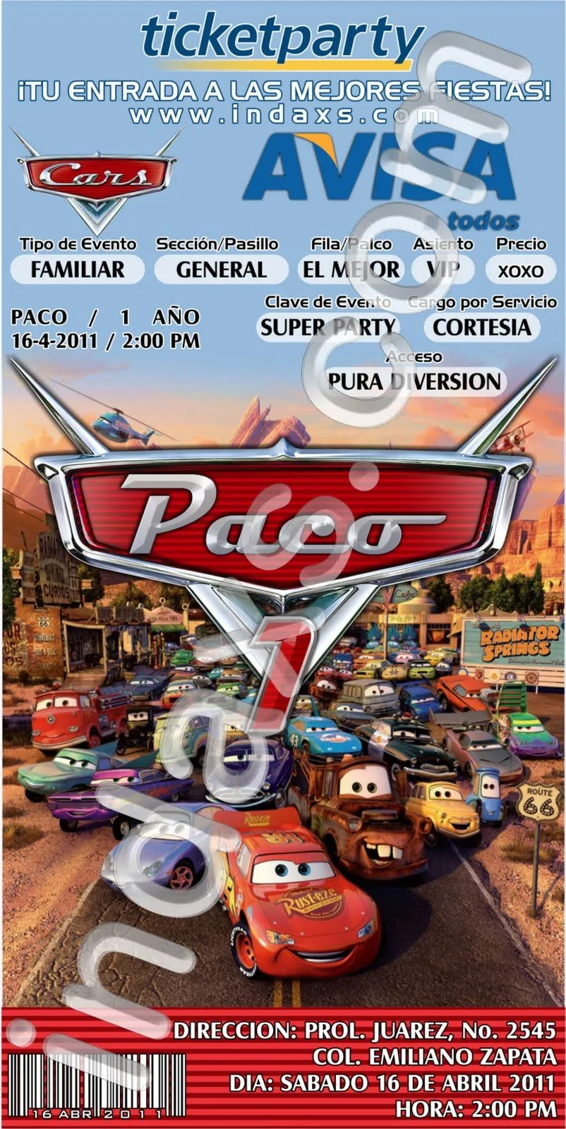 LAS INVITO A VER MIS INVITACIONES DE CARS