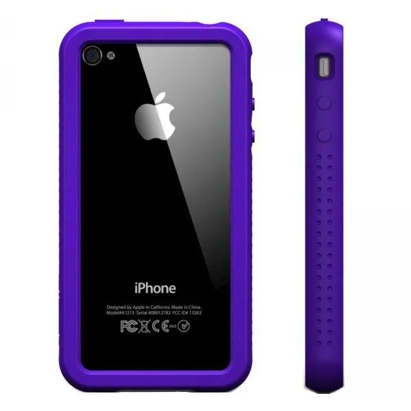 iPhone 4 Carcasa Bordes Rosa + Morado - XtremeMac 2uds