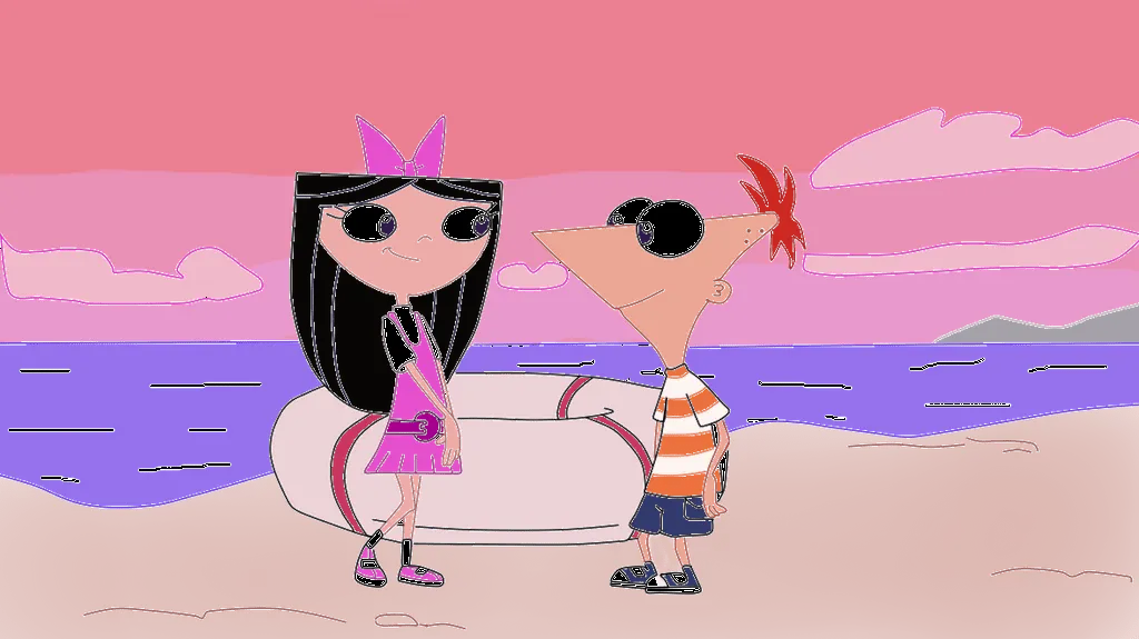 Isabella y Phineas (con color) by yoselysa on DeviantArt