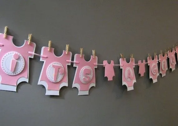 It's A Girl Banner Baby Shower Banner by pinkdotsetc on Etsy