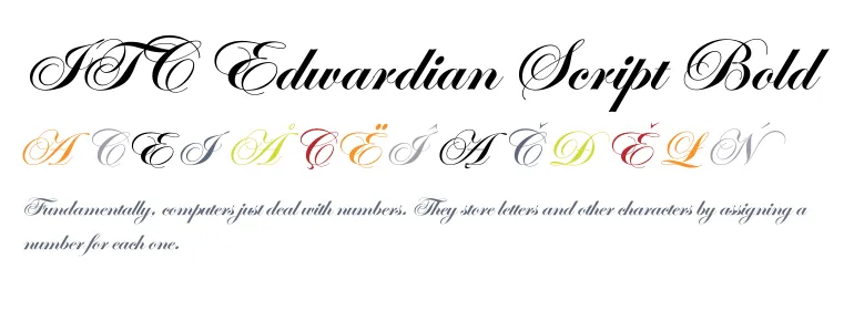 ITC Edwardian Script Bold - desktop font - Fonts.com