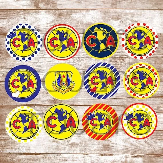 Items similar to Club America 3 Inch Cupcake Toppers DIY Printable ...