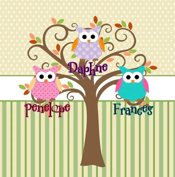 Items similar to Cortina de ducha mod árbol buho - baño compartido ...