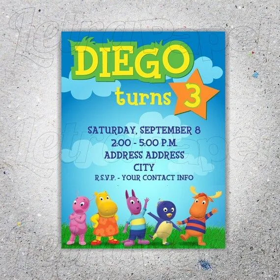 Items similar to Invitación de Backyardigans on Etsy