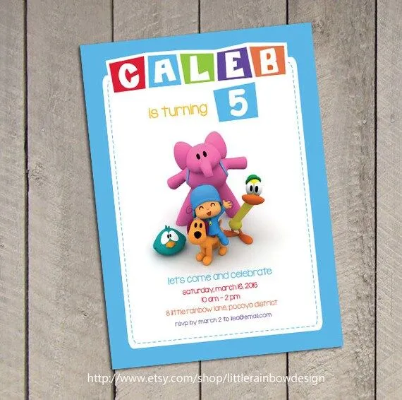 Items similar to Pocoyo Birthday Invitation / Pocoyo Invitation ...