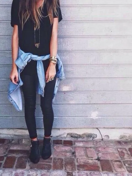 Jacket: denim, shirt, tumblr, outfit, shoes, pants, t-shirt ...