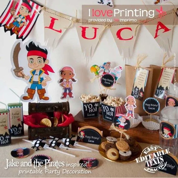 Jake y los Piratas de Nunca Kit para decoración por ILovePrinting