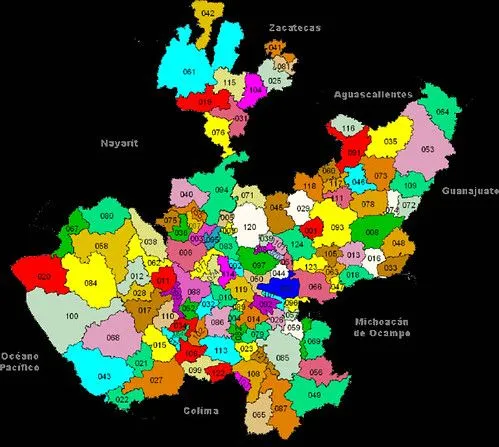 Mapa jalisco municipios con nombres - Imagui