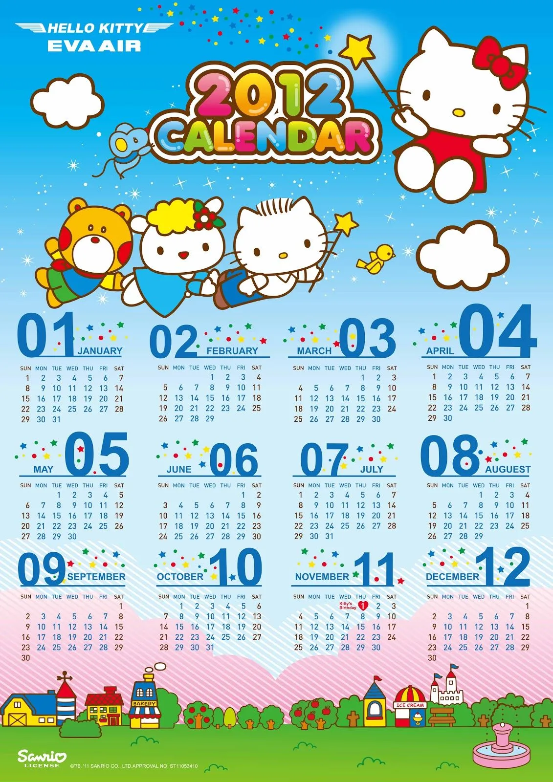 Hello Kitty Printable 2012 Calendars | Hello Kitty Forever