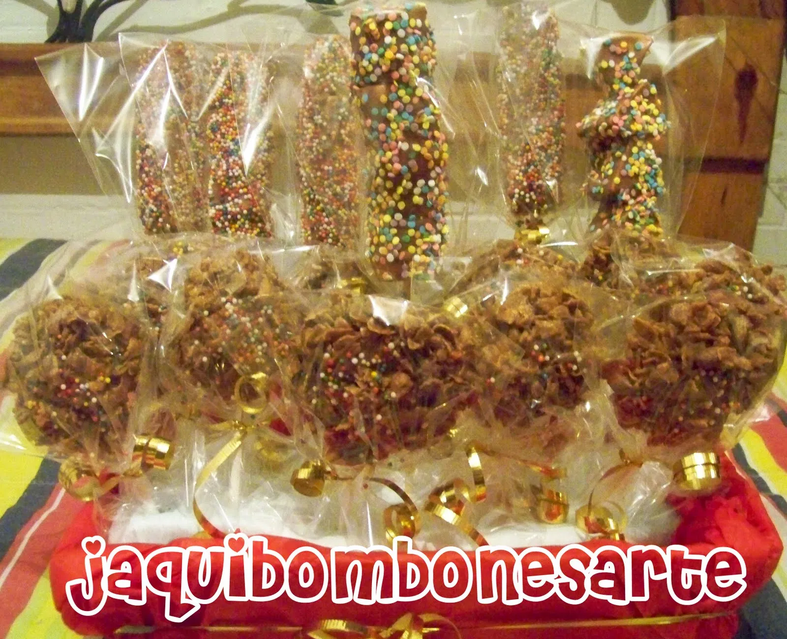 jaqui bombonesarte: PALETAS DE CEREAL CON CHOCOLATE Y BOMBONES CON ...