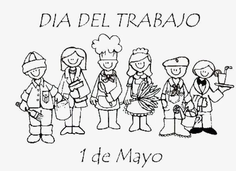 Jardin Escolar: Día del trabajo - Dibujos para colorear