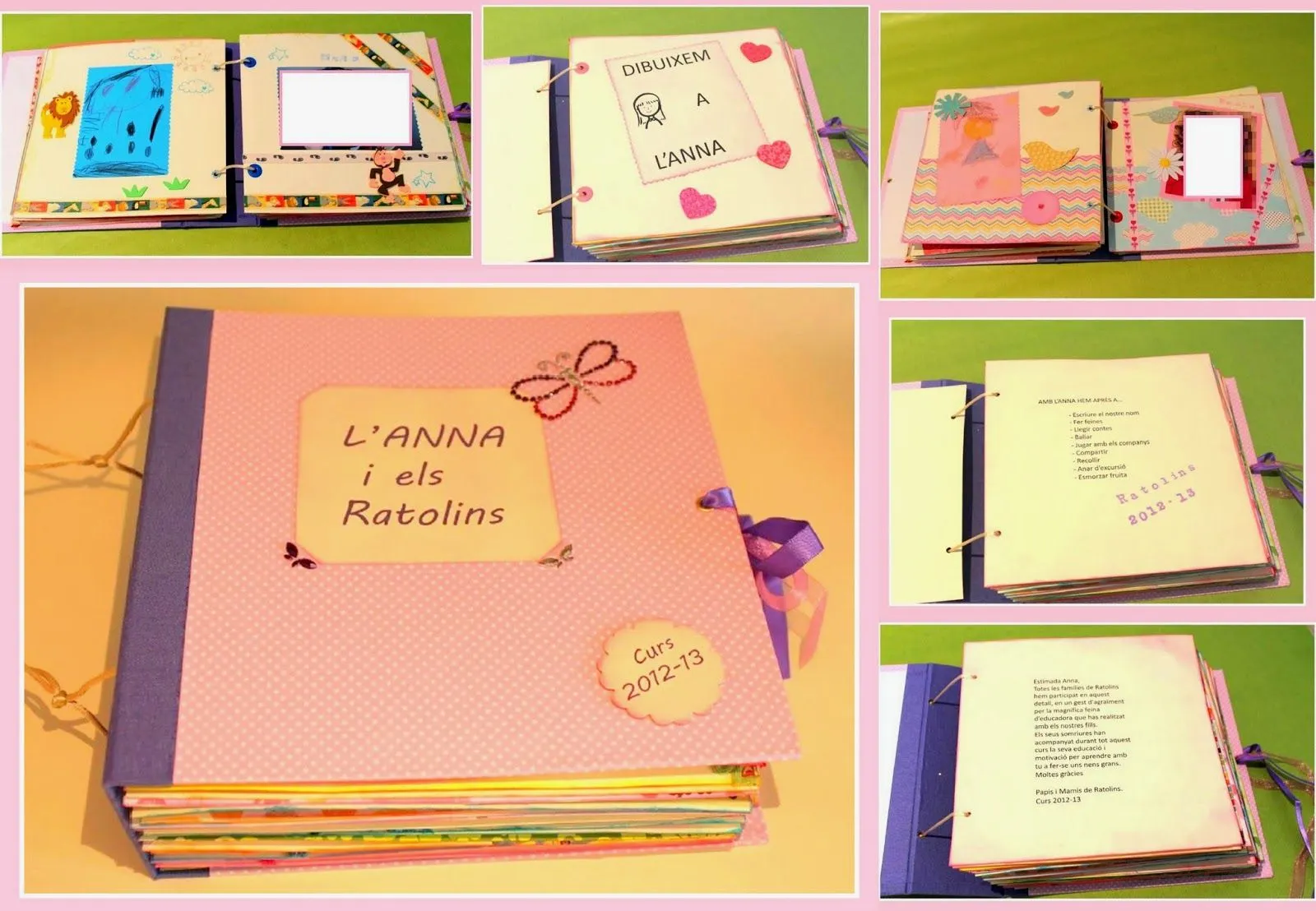 Jardinet de paper: Álbum scrapbooking para profesora