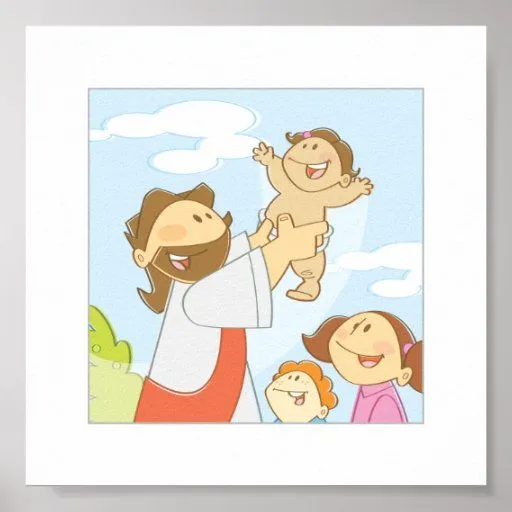 Jesús ama a los pequeños niños - 6 x 6" poster | Zazzle