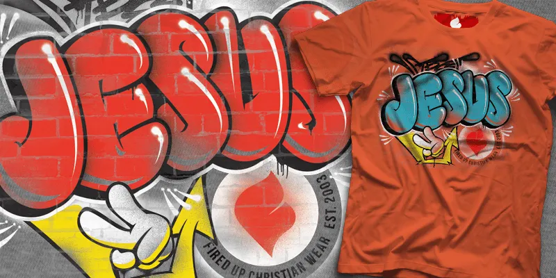 JESUS Graffiti - T-shirt design by zangonline - Mintees