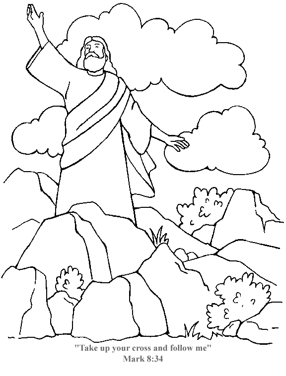 Jesus predicando para colorear ~ Dibujos Cristianos Para Colorear