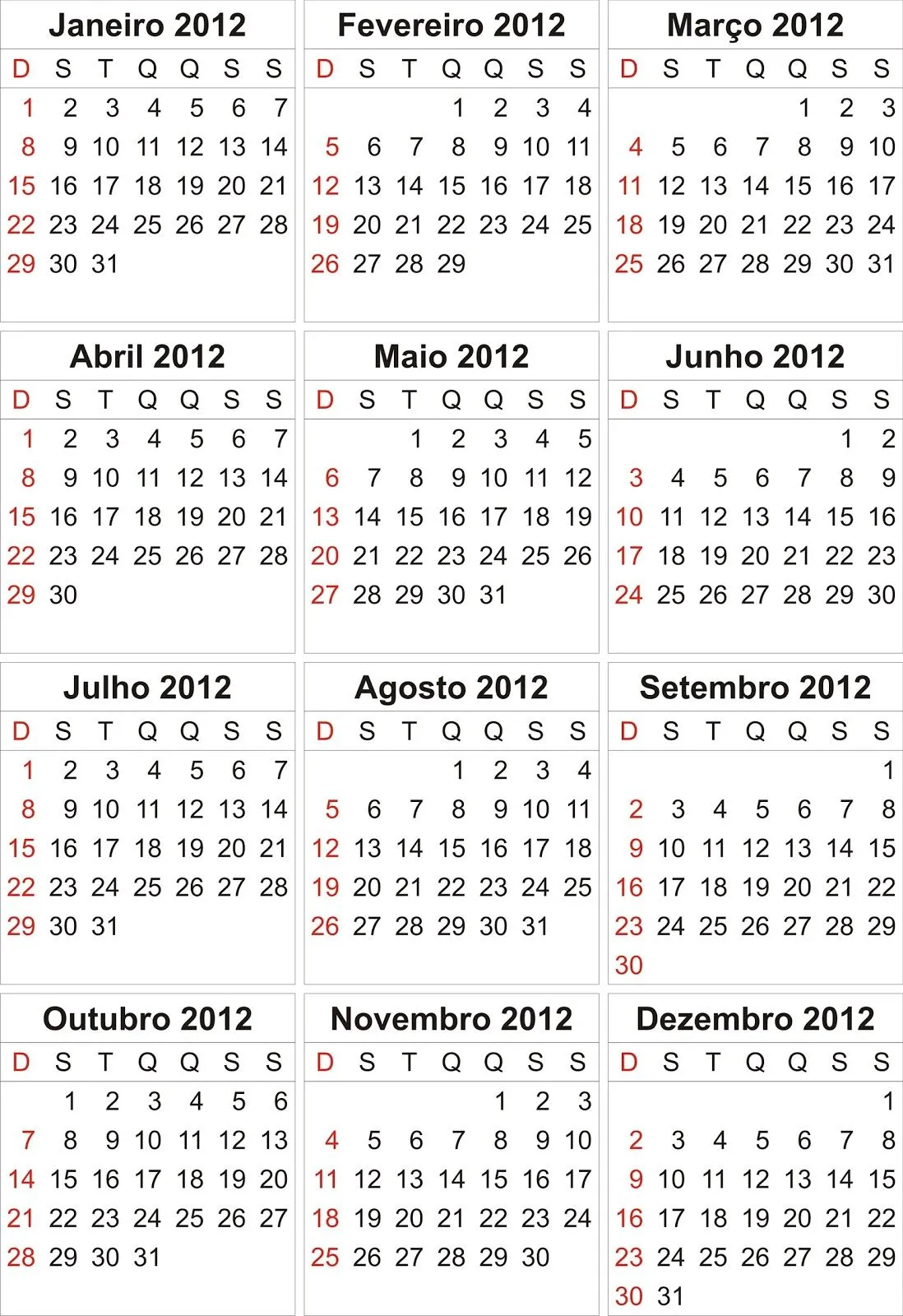 JESUS - O VETOR.....: Calendario 2012 vetor corel x13