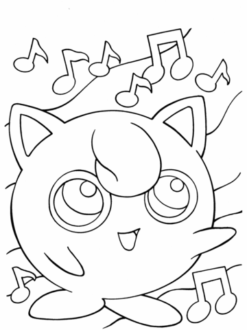 Jigglypuff coloring page | Super Coloring