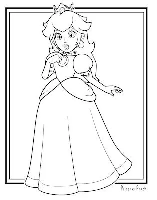 jimbo's Coloring Pages: Princess Peach Coloring Page