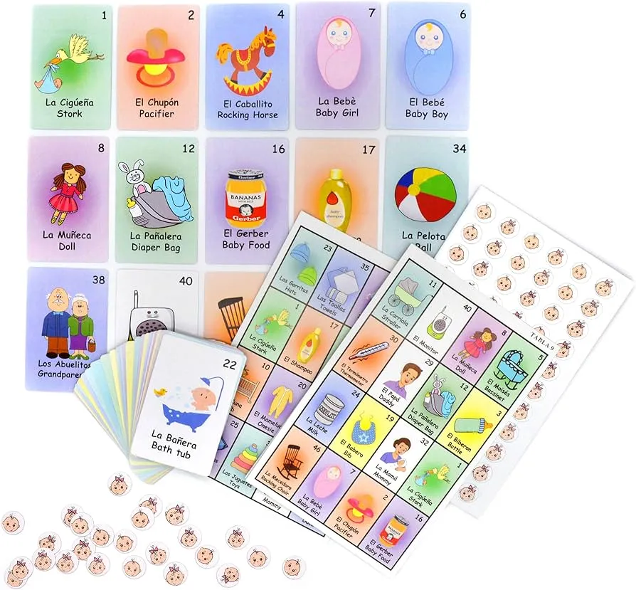 JIMMY'S TOYS Baby Shower Loteria Game : Amazon.com.mx: Juguetes y Juegos