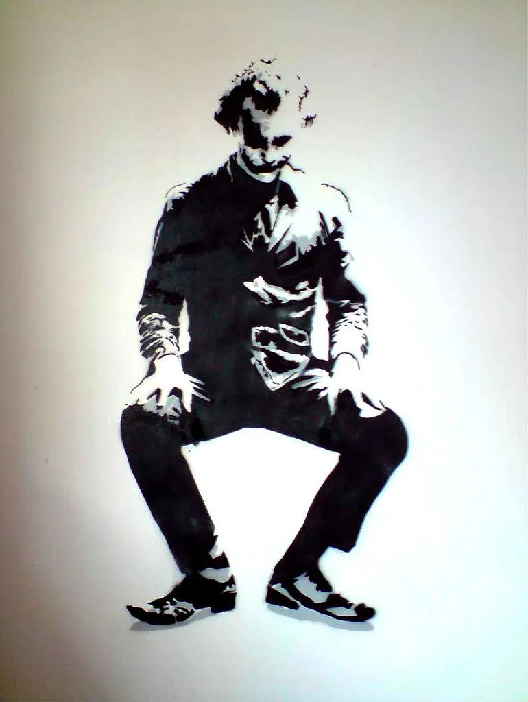 Joker Stencil by Docik-on wall by ~Docik on deviantART