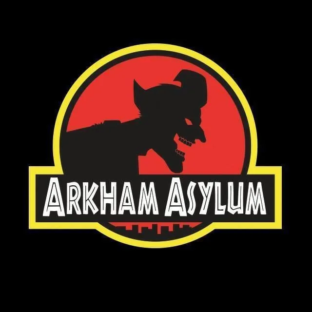 Joker/Jurassic Park logo mash-up Arkham Asylum | I'M BATMAN ...