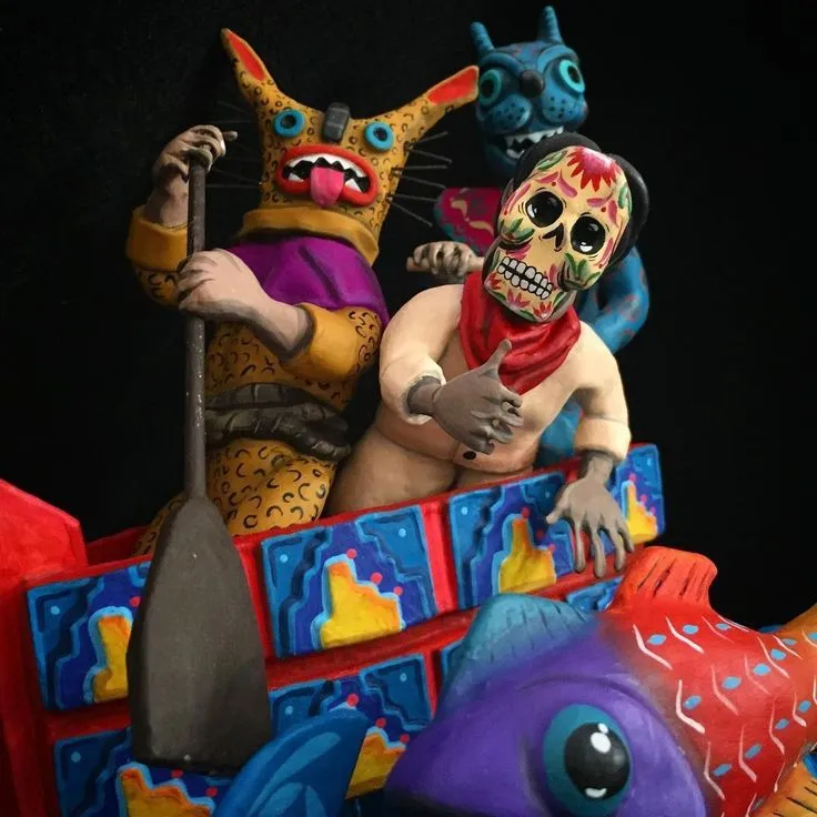 Josue Eleazar Castro on Instagram: “Hoy es buen día para seguir navegando  #tigredezitlala #calavera #calacas #calaca #artboat … | Instagram, Mexico  colores, Josue