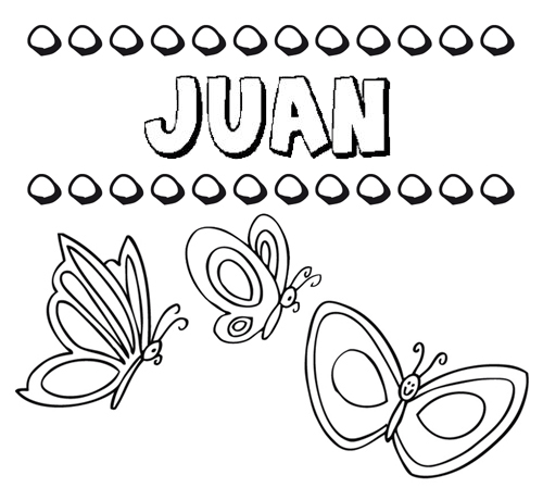 Juan: dibujos de los nombres para colorear, pintar e imprimir