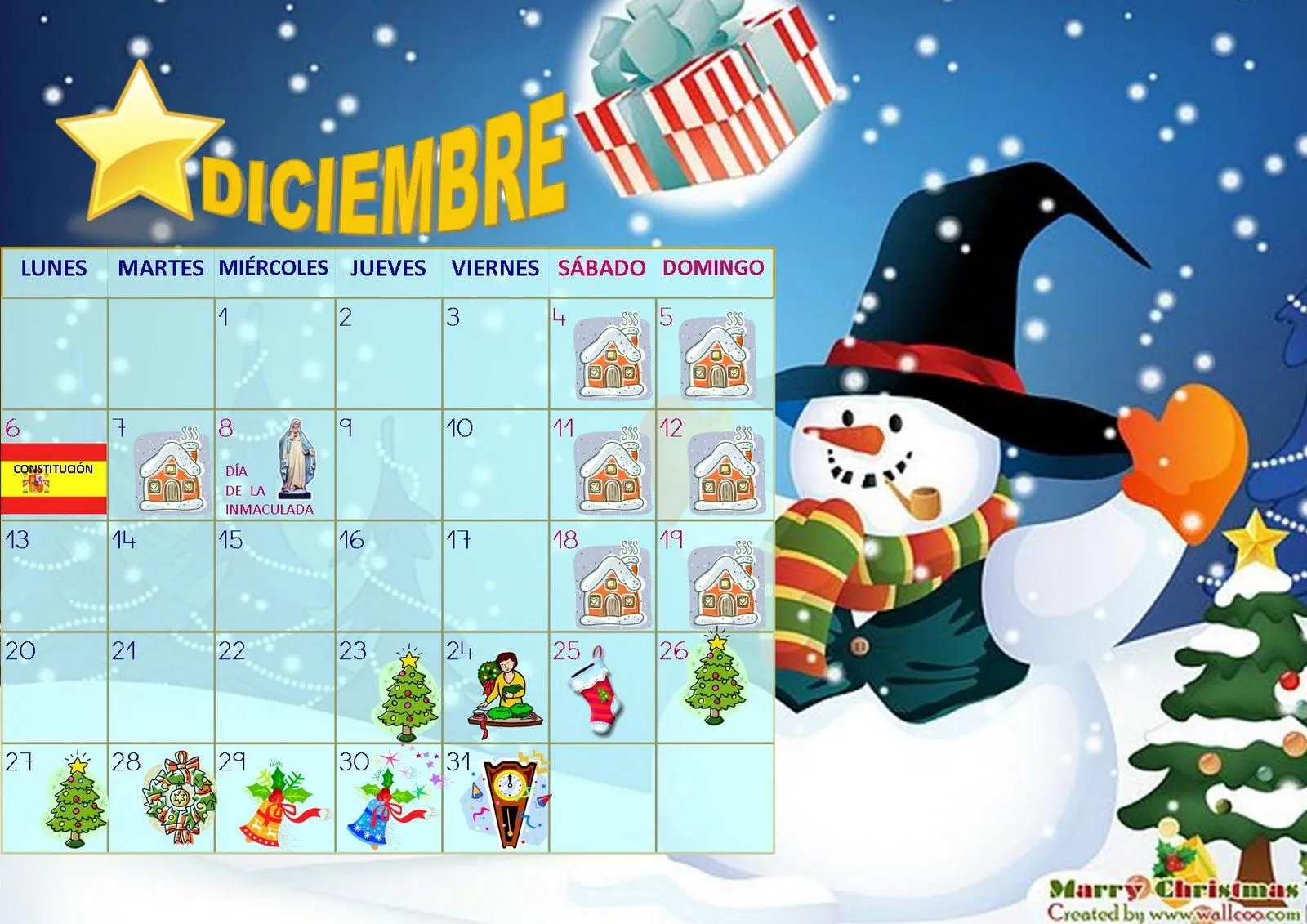 Juani maestra infantil: Calendario DICIEMBRE