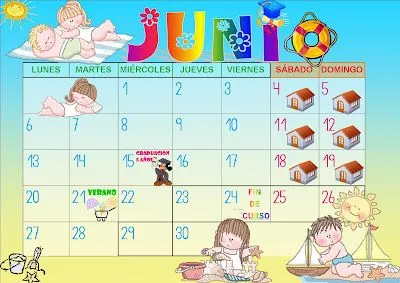 Juani maestra infantil: Calendario JUNIO