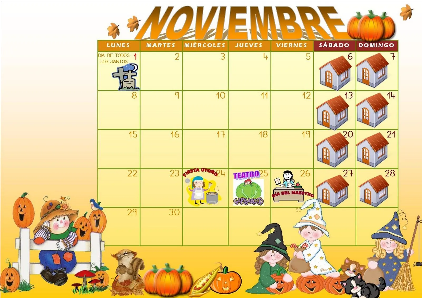 Juani maestra infantil: Calendario NOVIEMBRE