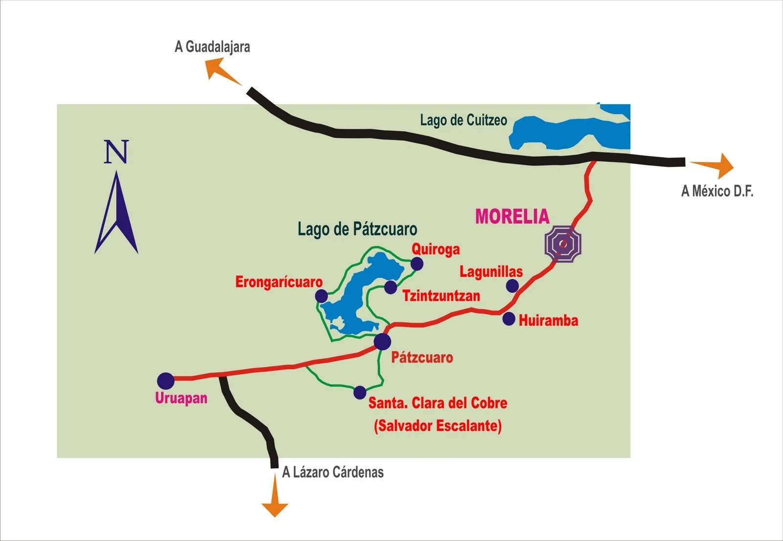 Juatarhu: MAPA PARA LLEGAR A ERONGARÍCUARO