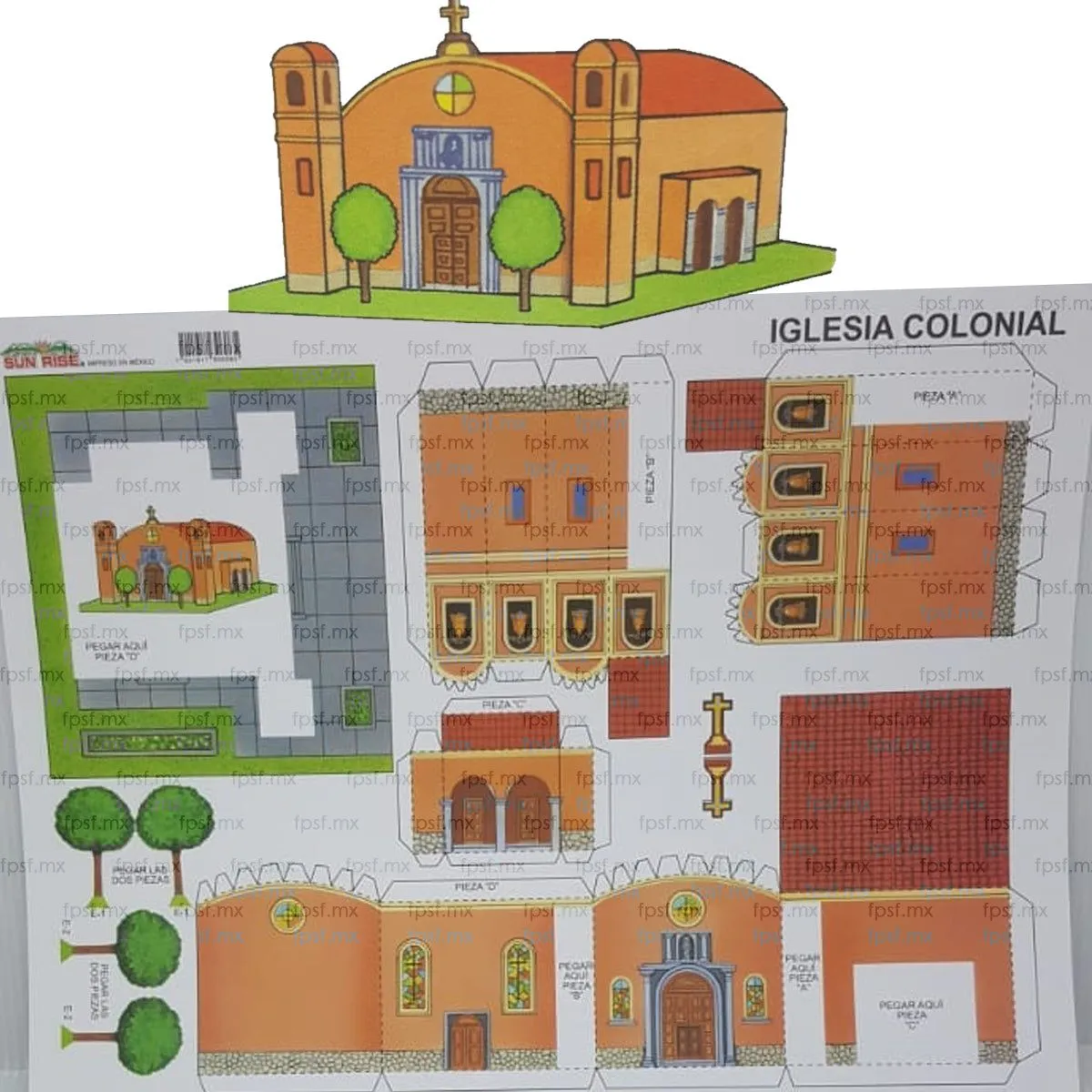 Juego para Armar Edificios para Maqueta Carta Varios Modelos Sun Rise—  Farmacia Santa Fe