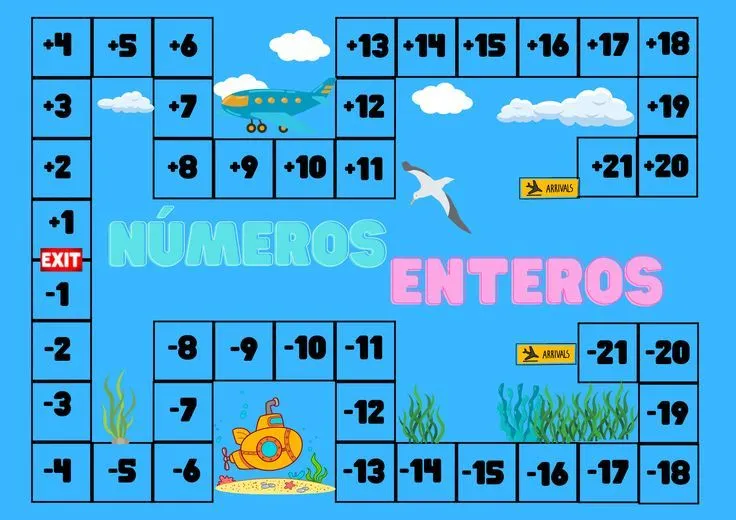 JUEGO NÚMEROS ENTEROS en 2023 | Numeros enteros, Juegos con numeros,  Olimpiadas matematicas